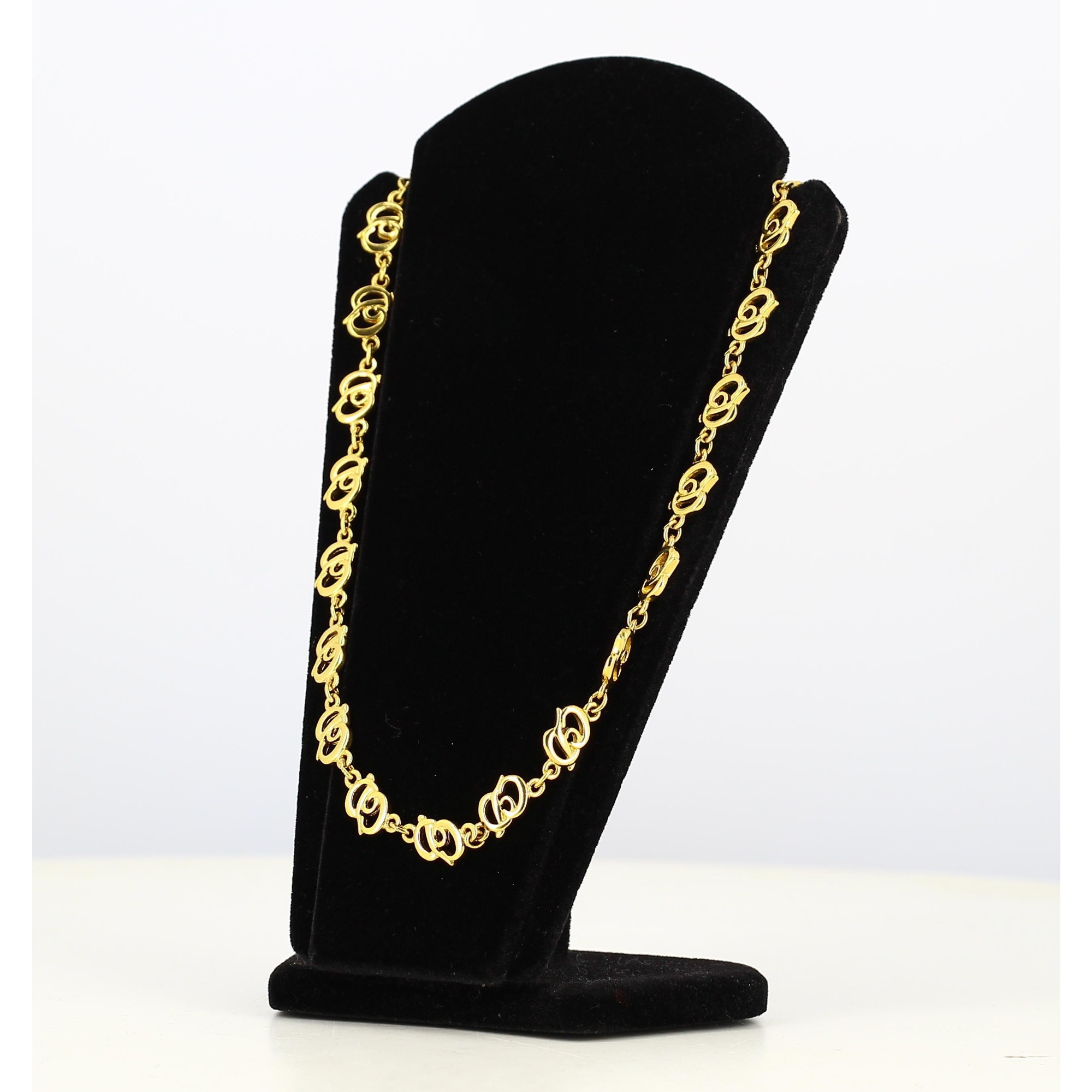 Golden Christian Dior Cd Necklace